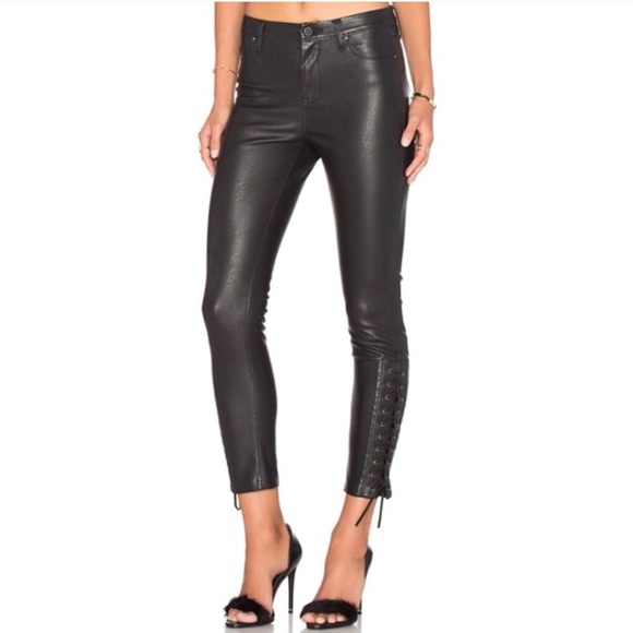 Blank NYC Pants - Blank NYC Vegan Leather Lace Up Ankle Pants